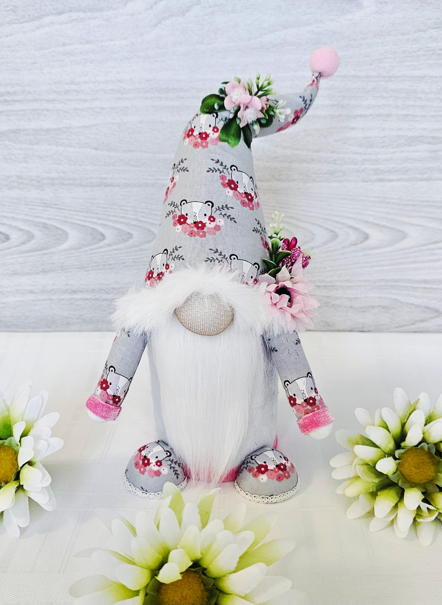 Floral Bear Gnome